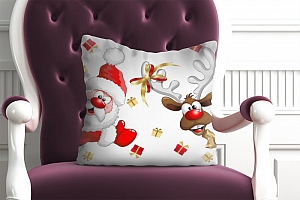 3D Подушка «Санта и олень»  вид 2