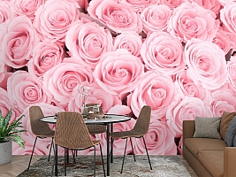 3D Фотообои «Ковер из нежно-розовых роз»