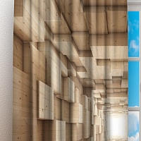 Фотошторы «Тоннель из деревянных кубов» вид 3