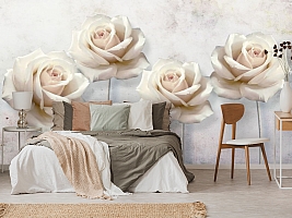 3D Фотообои «Прекрасные розы на холсте»
