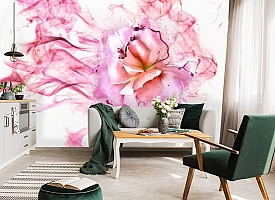 3D Фотообои «Перламутровая роза в розовой дымке»