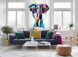 3D Фотообои «Слон акварелью»