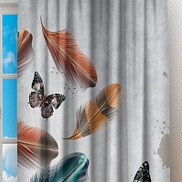Фотошторы «Бабочки в ярких перьях» вид 2