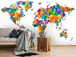 3D Фотообои «Полигональная карта мира»