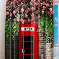 Фотошторы «Телефонная будка с граффити» вид 3