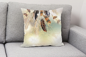 3D Подушка «Осенний букет с перьями» вид 2