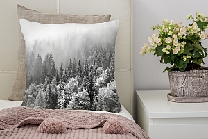 3D Подушка «Заснеженный туманный лес» вид 4