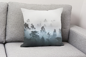 3D Подушка «Вершины деревьев сквозь туман» вид 2