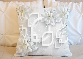 3D Подушка «Белоснежные фарфоровые цветы» вид 5