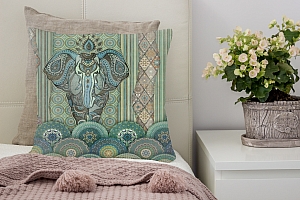 3D Подушка «Величественный слон в этническом стиле» вид 4