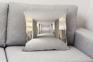 3D Подушка «Открытый тоннель с видом на небоскребы» вид 2