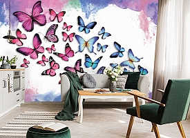 3D Фотообои «Красочные бабочки»