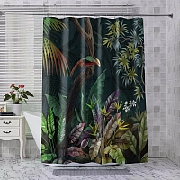 Шторы для ванной «Птица в ярких тропиках » вид 8