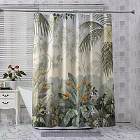 Шторы для ванной «Тропический цветник» вид 8