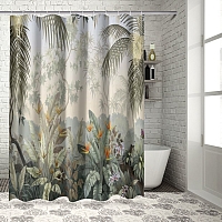 Шторы для ванной «Тропический цветник» вид 5