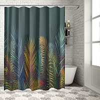 Шторы для ванной «Яркие тропические листья» вид 5
