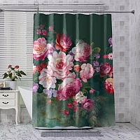 Шторы для ванной «Цветы в стиле барокко» вид 8