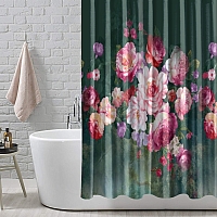 Шторы для ванной «Цветы в стиле барокко» вид 7