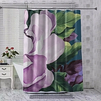 Шторы для ванной «Величественный цветок в лиловых тонах» вид 8