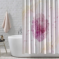 Шторы для ванной «Шикарная хризантема на мраморном фоне» вид 7
