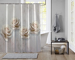 Шторы для ванной «Прекрасные розы на холсте» вид 2