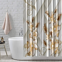 Шторы для ванной «Цветущие золотые ветви» вид 4