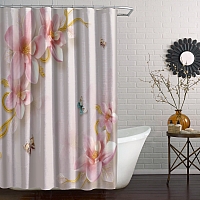 Шторы для ванной «Фарфоровые магнолии с бабочками» вид 5