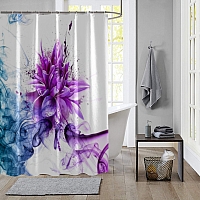 Шторы для ванной «Красочная хризантема» вид 5