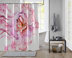 Шторы для ванной «Перламутровая роза в розовой дымке» вид 2