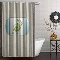 Шторы для ванной «Бабочки над веткой в зеркальном отражении» вид 5