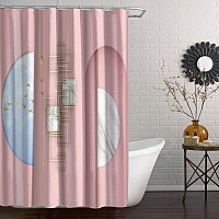 Шторы для ванной «Розовый баланс» вид 5