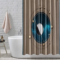 Шторы для ванной «Окно в космический простор» вид 4
