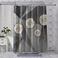 Шторы для ванной «Кованые цветы на граните» вид 4