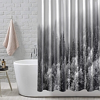 Шторы для ванной «Заснеженный туманный лес» вид 5