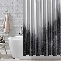 Шторы для ванной «Черно-белый лес в тумане» вид 5