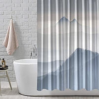 Шторы для ванной «Горы в туманной пелене» вид 5