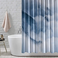 Шторы для ванной «Еловые склоны в голубом тумане» вид 5