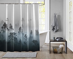 Шторы для ванной «Вершины деревьев сквозь туман» вид 2