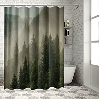 Шторы для ванной «Туманный закат в лесу» вид 7