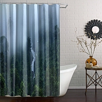 Шторы для ванной «Водопад в туманном лесу» вид 6