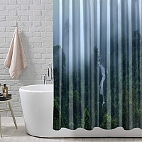Шторы для ванной «Водопад в туманном лесу» вид 5