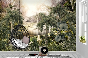3D Фотообои «Закат в тропиках»
