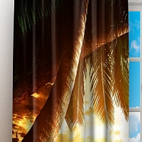 Фотошторы «Закат под пальмами» вид 3