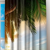 Фотошторы «Закат под пальмами» вид 2
