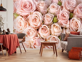 3D Фотообои «Кремовые розы»