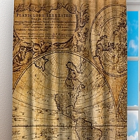 Фотошторы «Старая карта мира» вид 3