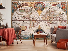3D Фотообои  «Карта мира панно» 