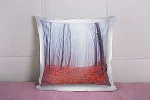 3D Подушка «Осенний лес в тумане»  вид 2