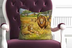3D Подушка «Львы»  вид 6