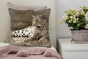 3D Подушка «Леопард сепия» вид 8